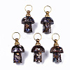 Assembled Synthetic Bronzite and Imperial Jasper Openable Perfume Bottle Pendants LS-G-S366-057E-1