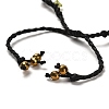 Natural Yellow Quartz & Peridot & Synthetic Hematite Nuggets Braided Bead Bracelet BJEW-B073-01C-4