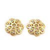 Brass Micro Pave Clear Cubic Zirconia Bead Caps KK-G425-05C-2