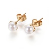 304 Stainless Steel Stud Earrings EJEW-I229-01G-B-1
