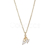Brass Micro Pave Clear Cubic Zirconia Pendant Necklace NJEW-JN05390-01-2