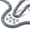 Flat Round Handmade Polymer Clay Beads CLAY-R067-10mm-40-5