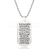 201 Stainless Steel To My Daughter Dog Tag Pendant Ball Chain Necklaces FS-WG527E6-15-1