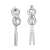 304 Stainless Steel Chain Tassel Earrings EJEW-I248-30-3