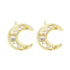 Brass Pave Clear Cubic Zirconia Stud Earring EJEW-S217-G08-1