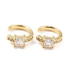 Brass Micro Pave Cubic Zirconia Cuff Earrings EJEW-K086-02G-01-1