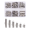 90Pcs 6 Style 304 Stainless Steel Slide On End Clasp Tubes STAS-YW0001-20-1