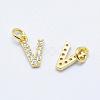 Brass Micro Pave Grade AAA Cubic Zirconia Charms ZIRC-P067-11G-V-NR-1
