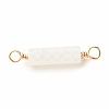 Natural White Jade Connector Charms PALLOY-JF01454-07-5
