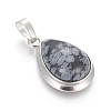 Natural Snowflake Obsidian Pendants G-L512-C18-2