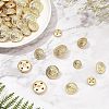 Olycraft 50Pcs 5 Style 4-Hole Brass Buttons BUTT-OC0001-18-6