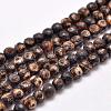 Natural Tibetan Style 3-Eye dZi Beads Strands G-P229-A-07I-6mm-1