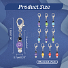 Acrylic & Glass Beaded Number Pendant Locking Stitch Markers HJEW-PH01871-2