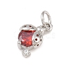 Brass Micro Pave Cubic Zirconia Pendants KK-G544-09P-01-2