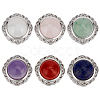 6Pcs 6 Styles Brass Pave Natural Amethyst & Rose Quartz & White Agate & Green Aventurine & Carnelian & Lapis Lazuli Multi-Strand Links KK-BC0015-17A-1
