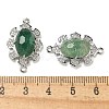 Natural Green Strawberry Quartz Faceted Oval Connector Charms G-G181-06P-02-3