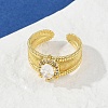 Brass Micro Pave Cubic Zirconia Open Cuff Rings for Women RJEW-U059-01G-02-2