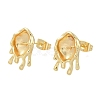 Brass Stud Earring Findings KK-K388-11G-2