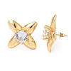 304 Stainless Steel Pave Cubic Zirconia Stud Earrings SA-CBA2696-30G-01-4