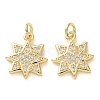 Brass Micro Pave Clear Cubic Zirconia Pendants CU-E003-16G-A-1
