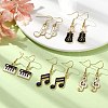 Golden Alloy Enamel Dangle Earrings for Women EJEW-JE05657-2