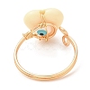 Resin Heart with Eye Open Cuff Rings RJEW-JR00578-3