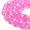 Spray Painted Crackle Glass Beads Strands CCG-Q001-8mm-02-3