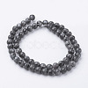Natural Black Larvikite Bead Strands G-G735-57-6mm-2