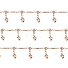 Clear Cubic Zirconia Heart Charm Tassel Chains JX604A-1