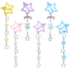 6Pcs 6 Styles Star Iron & Plastic Snap Hair Clips PHAR-CP0001-28-1