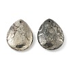 Teardrop Natural Pyrite Pendants G-I125-35A-B-1
