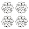 4Pcs Flower Alloy with Glass Rhinestone Shoe Buckle Clips AJEW-FG0003-64D-1