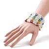 7Pcs 7 Color Cat Eye & Lampwork Evil Eye Round Beaded Stretch Bracelets BJEW-JB08880-3