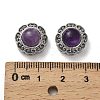 Brass Pave Natural Amethyst Multi-Strand Links KK-D366-01P-A-3