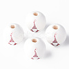 Painted Natural Wood Beads WOOD-N006-189-1