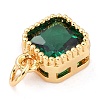 Real 18K Gold Plated Brass Inlaid Cubic Zirconia Charms ZIRC-L100-073G-01-4