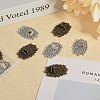 10Pcs 2 Colors Oval Floral Alloy Display Base ODIS-CA0001-17-4