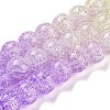 Spray Painted Crackle Glass Beads Strands DGLA-C002-8mm-07-3