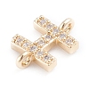 Brass Micro Pave Cubic Zirconia Letter Links X-ZIRC-I042-16G-H-3
