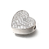 Valentine's Day Brass Micro Pave Clear Cubic Zirconia Beads KK-K427-30P-2