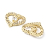 Rack Plating Heart Brass Micro Pave Cubic Zirconia Pendants KK-E102-04G-2