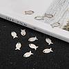 Tarnish Resistant 304 Stainless Steel Fish Charms STAS-M037-08-5