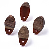 Opaque Resin & Walnut Wood Stud Earring Findings MAK-N032-010A-B03-1