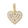 Brass Micro Pave Cubic Zirconia Pendants X-KK-P293-06G-1