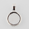 Tibetan Style Alloy Flat Round Pendant Cabochon Settings X-TIBEP-M022-12AS-1