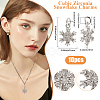 10Pcs Brass Micro Pave Clear Cubic Zirconia Snowflake Pendants KK-BBC0021-79-2