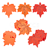 18Pcs 3 Colors Autumn Spray Painted Wood Big Pendants WOOD-GA0001-53-1