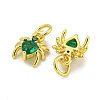 Rack Plating Brass Micro Pave Cubic Zirconia Spider Charms ZIRC-I065-02E-2