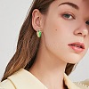 Cubic Zirconia Snake Hoop Earrings with Enamel EJEW-SZ0001-87B-3