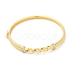 Brass Twist Rope Hinged Bangle with Cubic Zirconia for Women BJEW-K229-02G-1